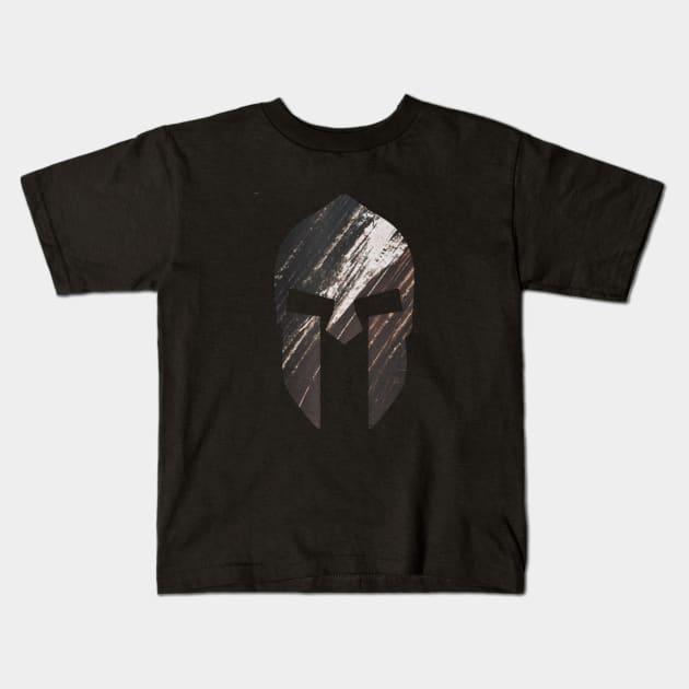 Spartan Helmet | Greek Warrior Shirt | Ancient Sparta Kids T-Shirt by DesignsbyZazz